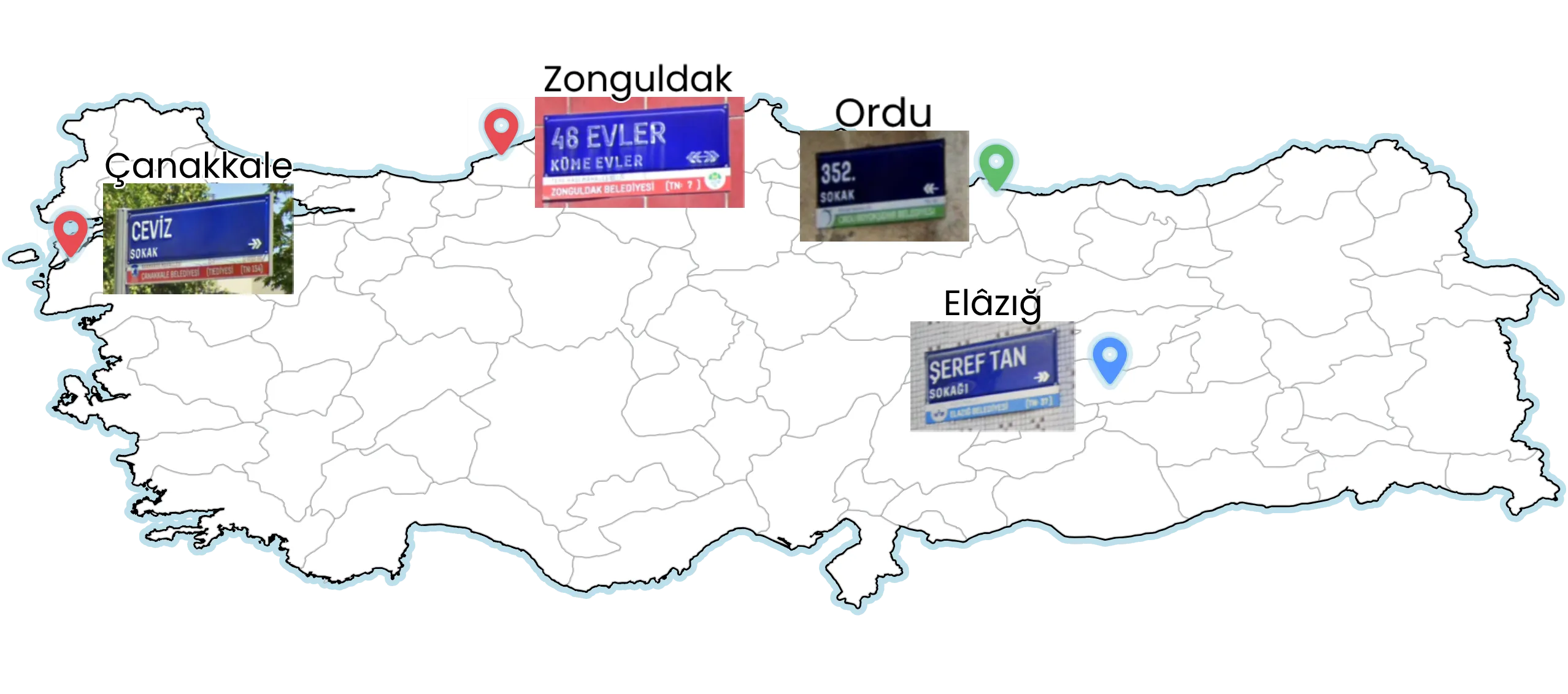 canakkale street signs